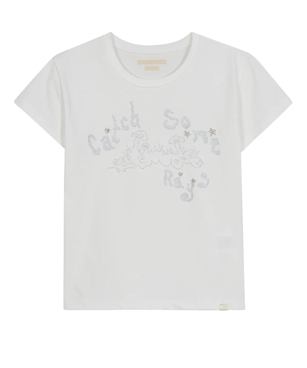 Catch Embroidery T-Shirt / White